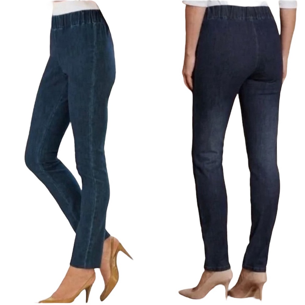 Soft Surroundings Pull Up High Rise Jeggings Size Small Blue
